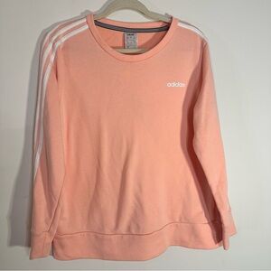 Adidas Climalite Pink Long Sleeve Sweatshirt Women’s Large 3Stripes Crewneck